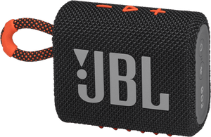 JBL Go 3 Black Orange Speaker hero photo