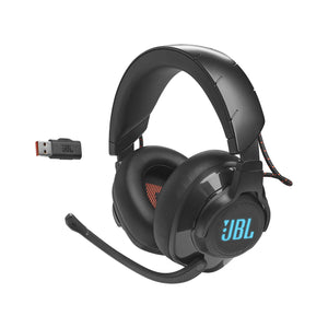 JBL Quantum 610 Wireless Headset Hero photo with Dongle 